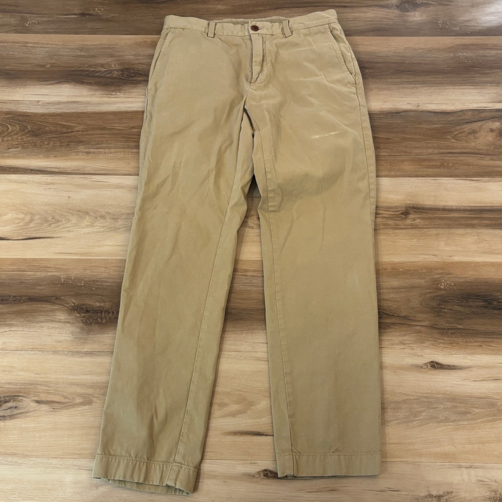 Brooks Brothers Khaki Chinos Pants Mens W31 L30 Cotton Blend Classic Fit